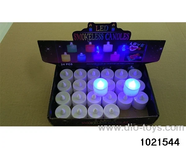 LED electronic candle light (white shell blue (always on)) in display  box
