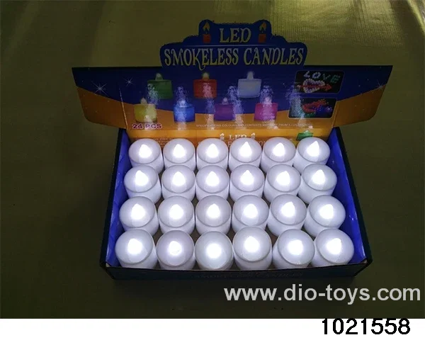 LED electronic candle light (white shell with white wick (always on)) in display  box