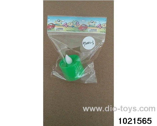 LED candle light 0PP installed (green shell white wick (always bright)) in opp bag