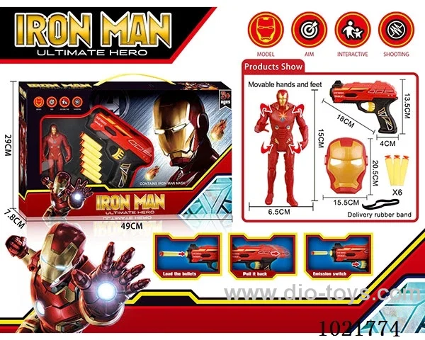 Iron Man soft gun set with Light &Mask in window box