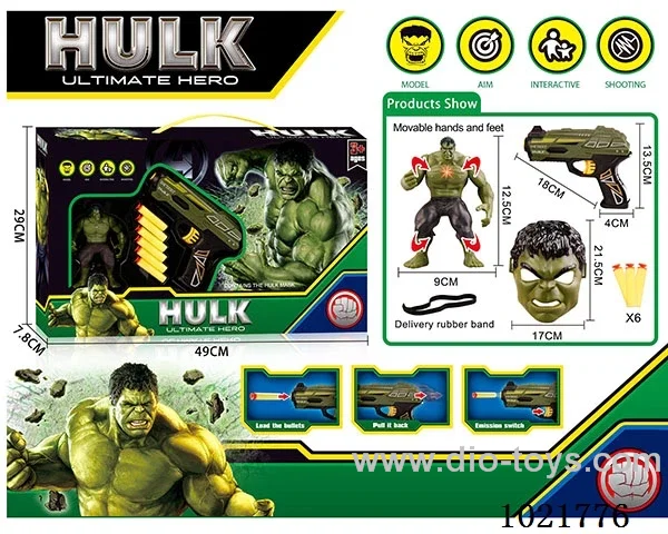 Hulk soft gun set with Light &Mask in window box