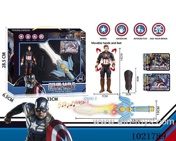 Captain America &Glowing sword with sound in window box