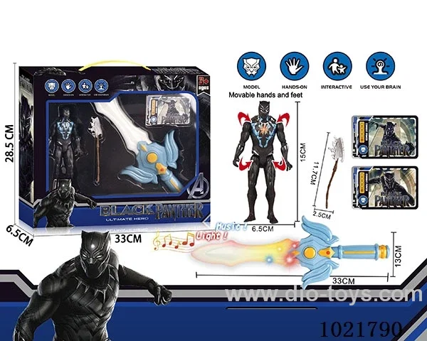 Black Panther &Glowing sword with sound in window box