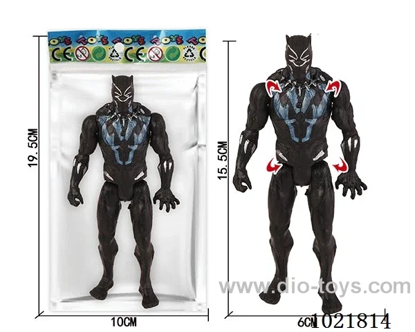6.5inch Black Panther with light (could movable joint)in Opp bag