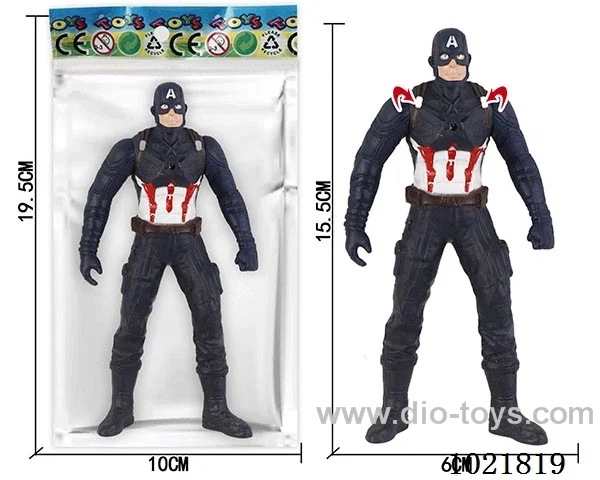 6.5inch Captain America with light (could movable joint)in Opp bag