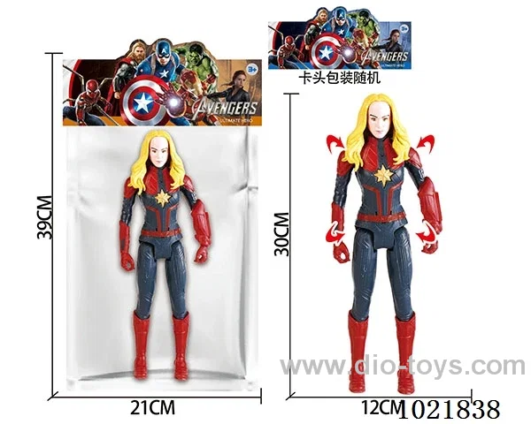 12inch Captain Marvel with light &music (could movable joint) in PP bag with