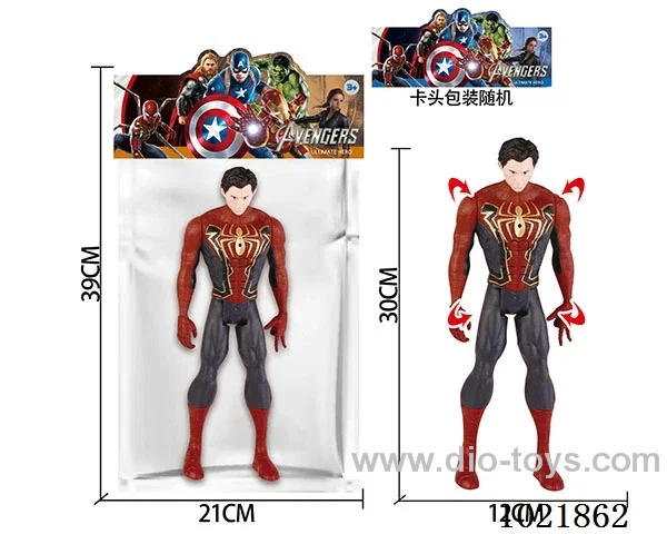 12inch Spider-Man with light&music (could movable joint)in PP bag with header