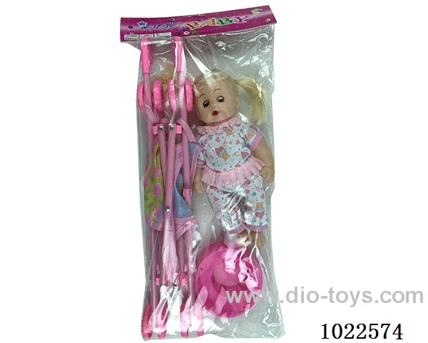 12inch doll with Cart & bedpan &IC in pp bag with header