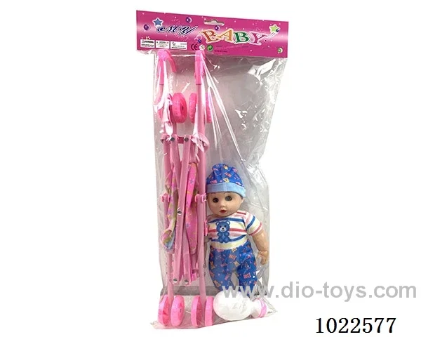 12inch doll with Cart & bedpan &IC in pp bag with header