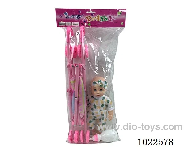 12inch doll with Cart & bedpan &IC in pp bag with header