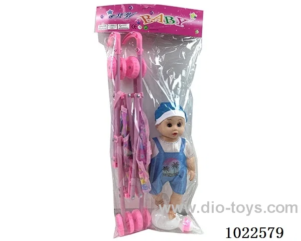 12inch doll with Cart & bedpan &IC in pp bag with header