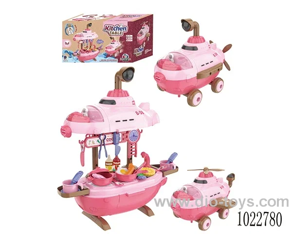 3 in 1 Aircraft submarine kitchen in color box