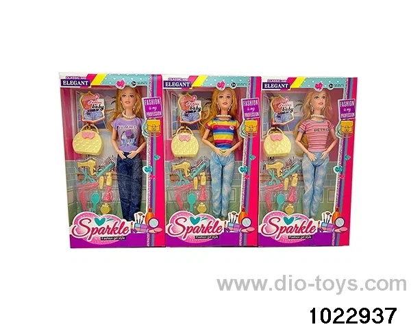 11.5 inch 9 joint doll set in window box