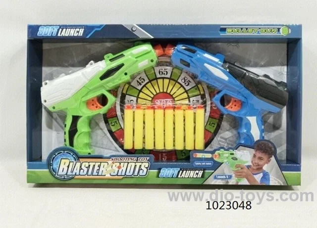 Double blaster soft bullet gun in window box