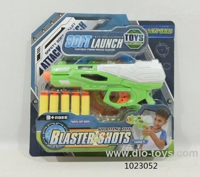 Soft bullet gun in blister card
