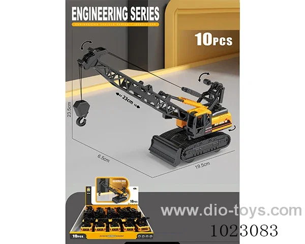 10pcs Inertia engineering vehicle with Steel frame in display box