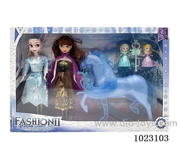 11 inch doll with ice horse/little princess in window box