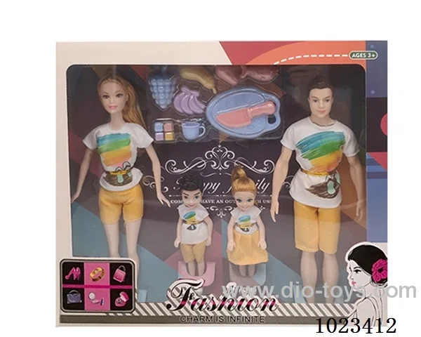 11.5inch doll family of four with 10pcs Field suit in window box