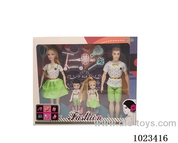 11.5inch doll family of four in window box