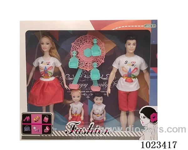 11.5inch doll family of four in window box