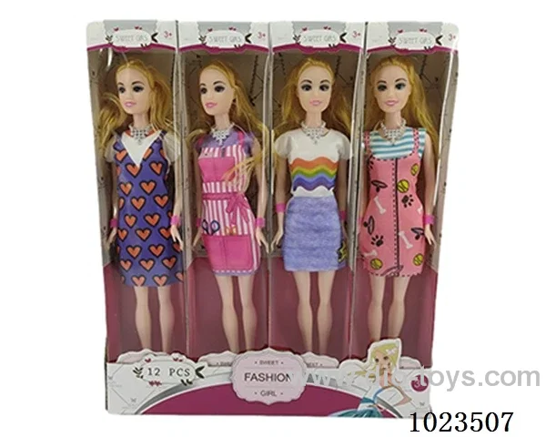 12pcs 11.5inch  doll with  A movable hand  4sets mixed loaidng in window box