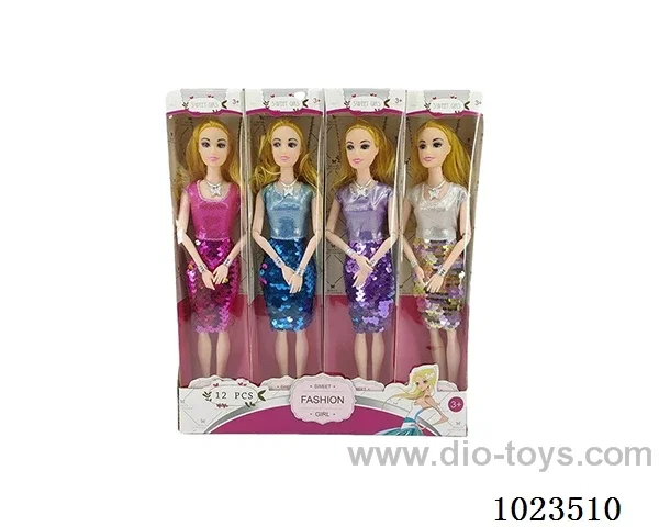 12pcs 11.5inch 9-joint doll with  A movable hand  4sets mixed loaidng in window box