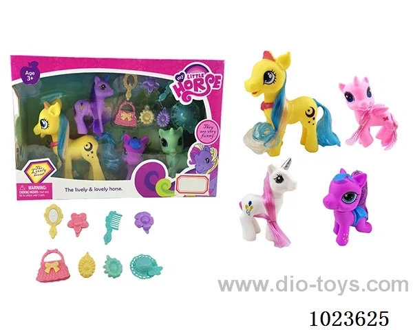 4pcs rubber horses in window box