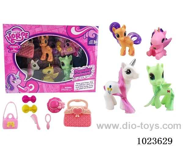 4pcs rubber horses in window box