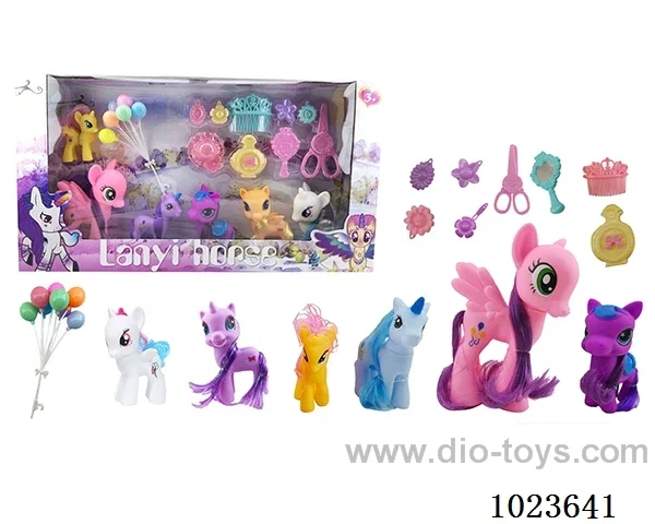 rubber horses in window box