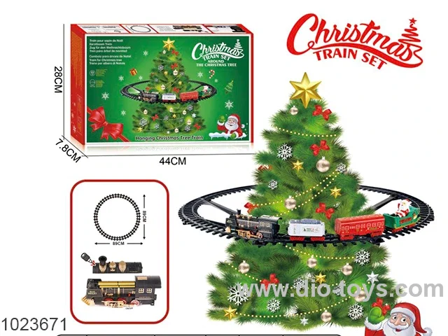 hanging Christmas rail train in color box