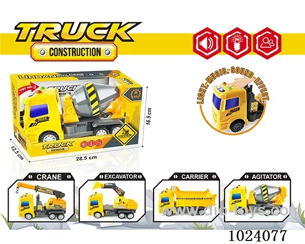 Inertia car with light&music 4sets mixed loading include battery in display box
