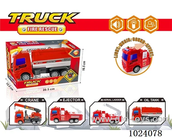 Inertia car with light&music 4sets mixed loading include battery in display box