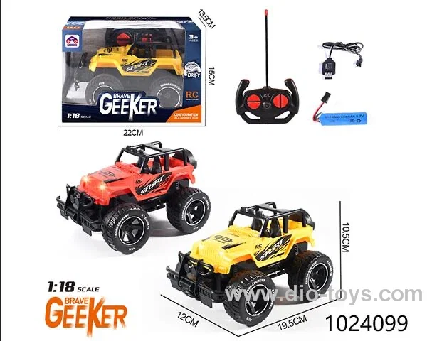 1:18 4 ch rc car with light，not include battery