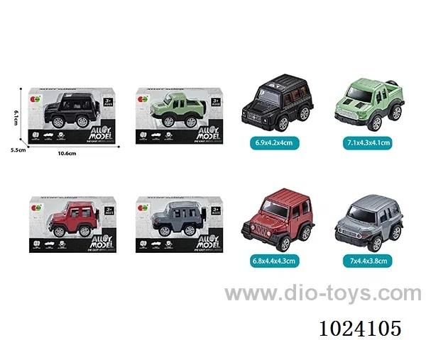 alloy pull back car 4color&4sets mixed loading in window box