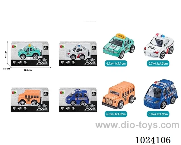 alloy pull back car 4color&4sets mixed loading in window box
