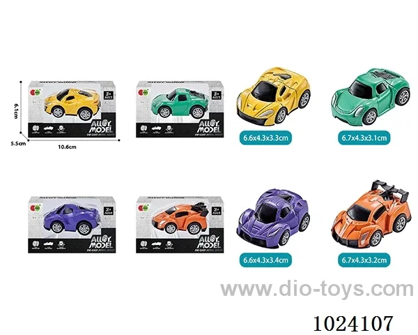 alloy pull back car 4color&4sets mixed loading in window box