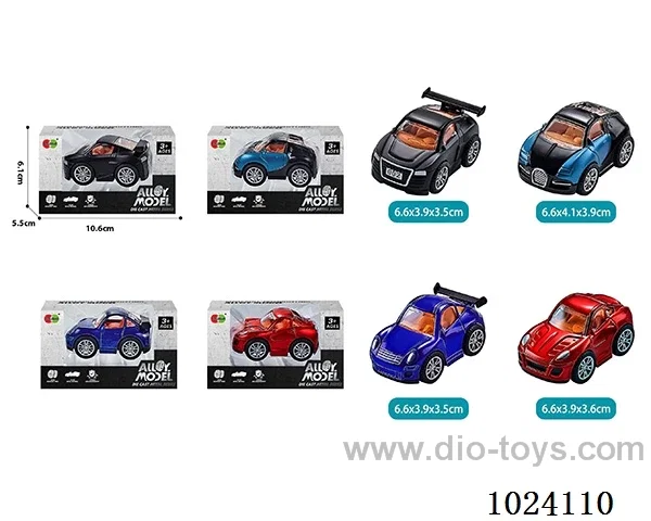alloy pull back car 4color&4sets mixed loading in window box