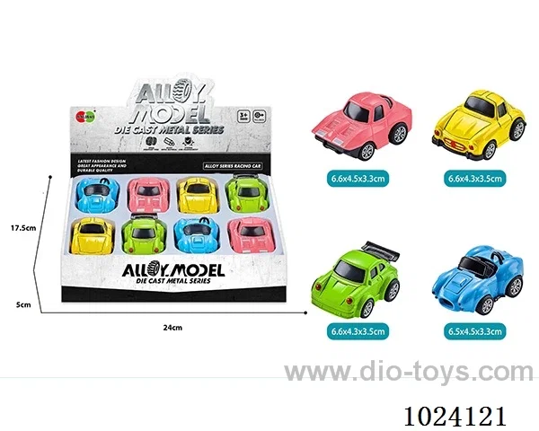 8pcs alloy pull back 4color&4sets mixed loading in display box