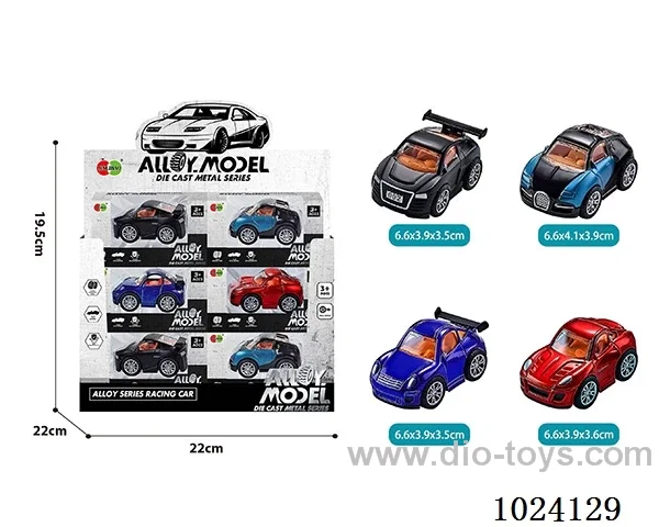 24pcs alloy pull back 4color&4sets mixed loading in display box