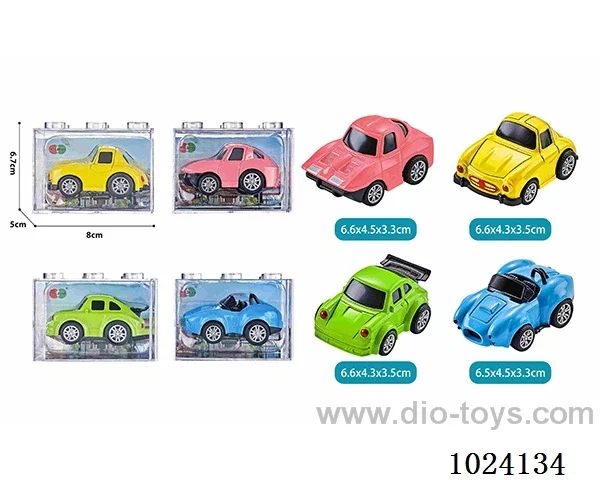 alloy pull back 4color&4sets mixed loading in Ming benzene box