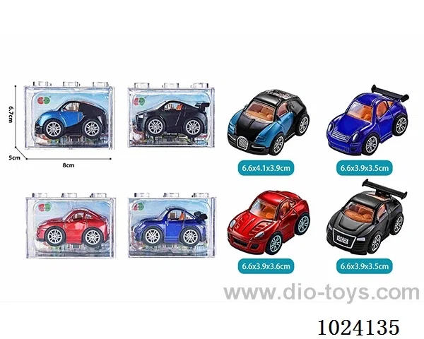 alloy pull back 4color&4sets mixed loading in Ming benzene box