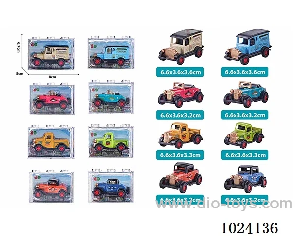 alloy pull back 4color&4sets mixed loading in Ming benzene box