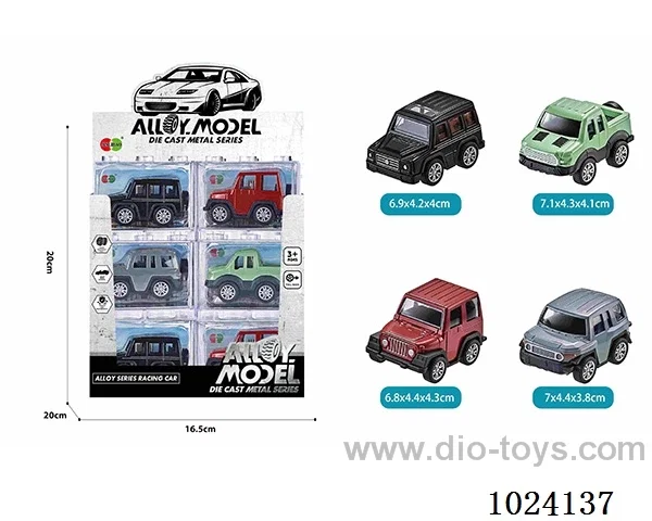 24pcs alloy pull back 4color&4sets mixed loading in display box