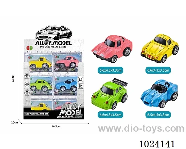 24pcs alloy pull back 4color&4sets mixed loading in display box