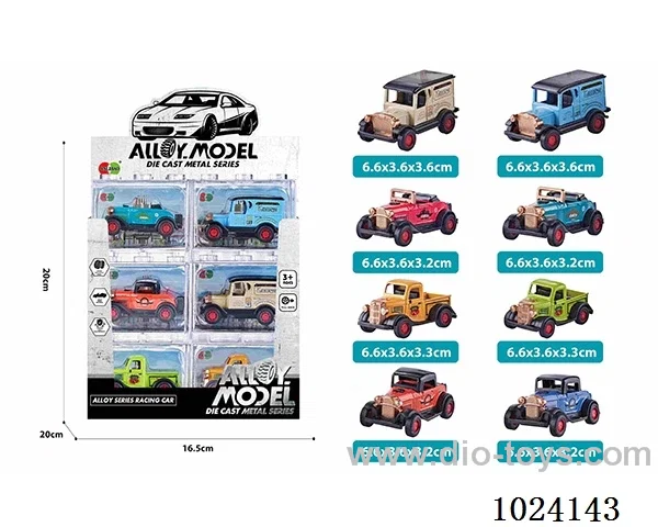 24pcs alloy pull back 8color&4sets mixed loading in display box