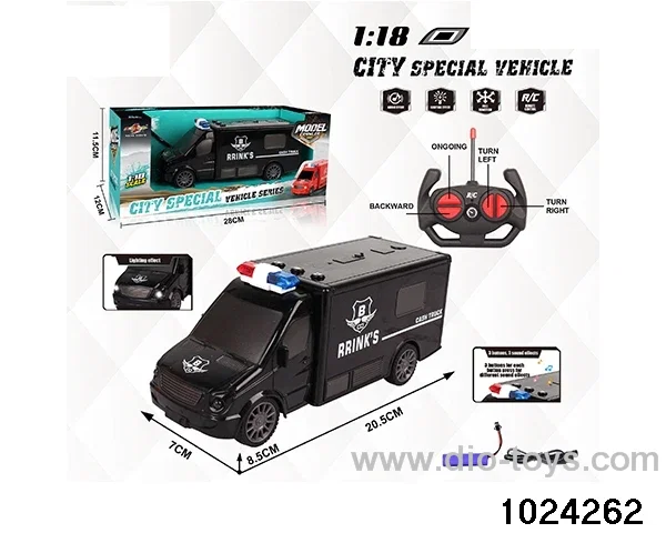 1:18 4ch RC car W L/M in window box(Package Electricity)