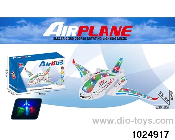 Electric gimbaled aircraft in color box