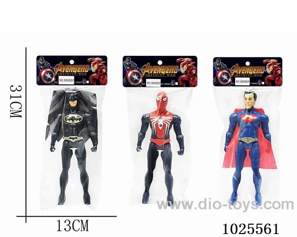 Spider-Man & Batman Superman with light in PVC bag with header