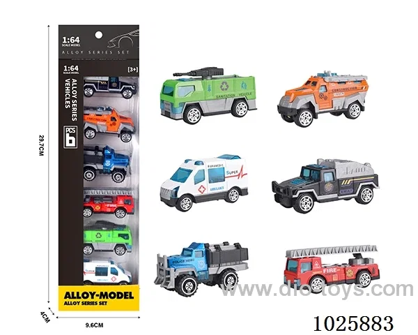 6pcs 1:64 free wheel alloy car 6color mixed loading in window box