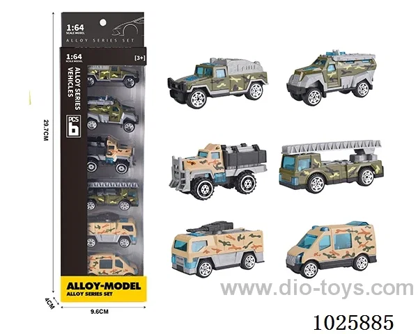6pcs 1:64 free wheel alloy car 2color mixed loading in window box